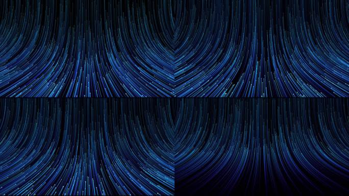 原创4K梦幻蓝色粒子光线雨舞台背景