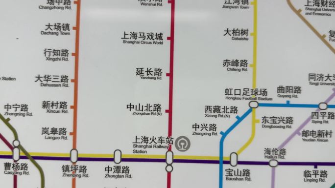4K原创 1号线 上海地铁一号线路图