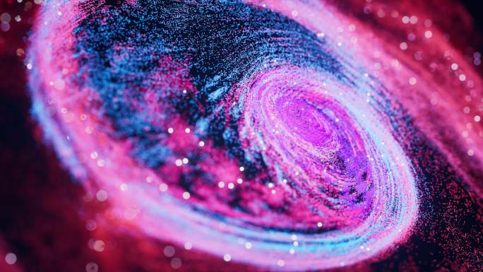 紫色旋转梦幻粒子星云漩涡3D渲染