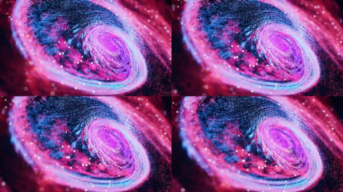 紫色旋转梦幻粒子星云漩涡3D渲染