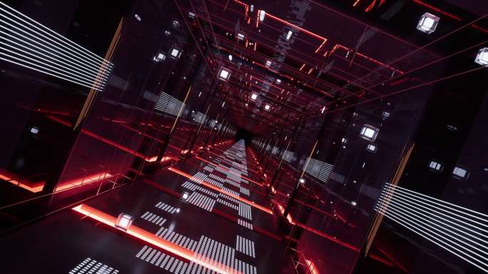 科技感线条空间隧道3D渲染