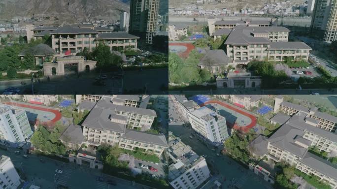 汶川县第一小学航拍