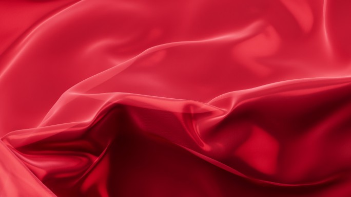 流动飘舞的红色布料3D渲染