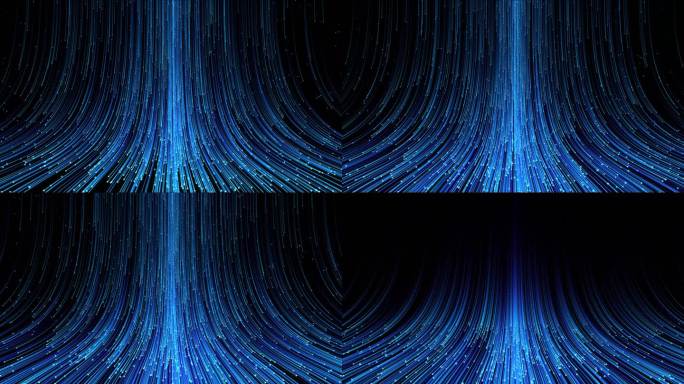 原创4K梦幻蓝色粒子光线雨舞台背景