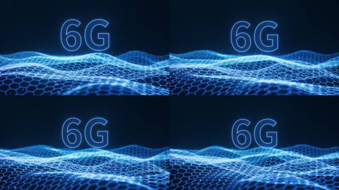 6G概念与科技感网格背景3D渲染