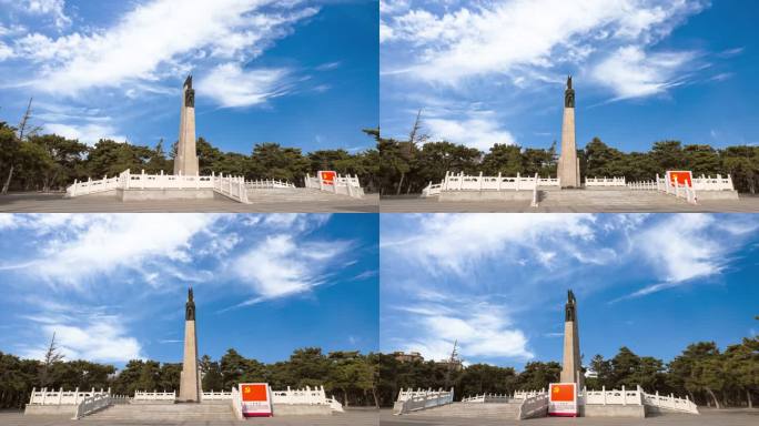 抗美援朝纪念碑延时拍摄清明节烈士