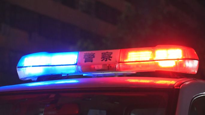 警灯闪烁出警警察抓捕 警灯闪烁 警笛