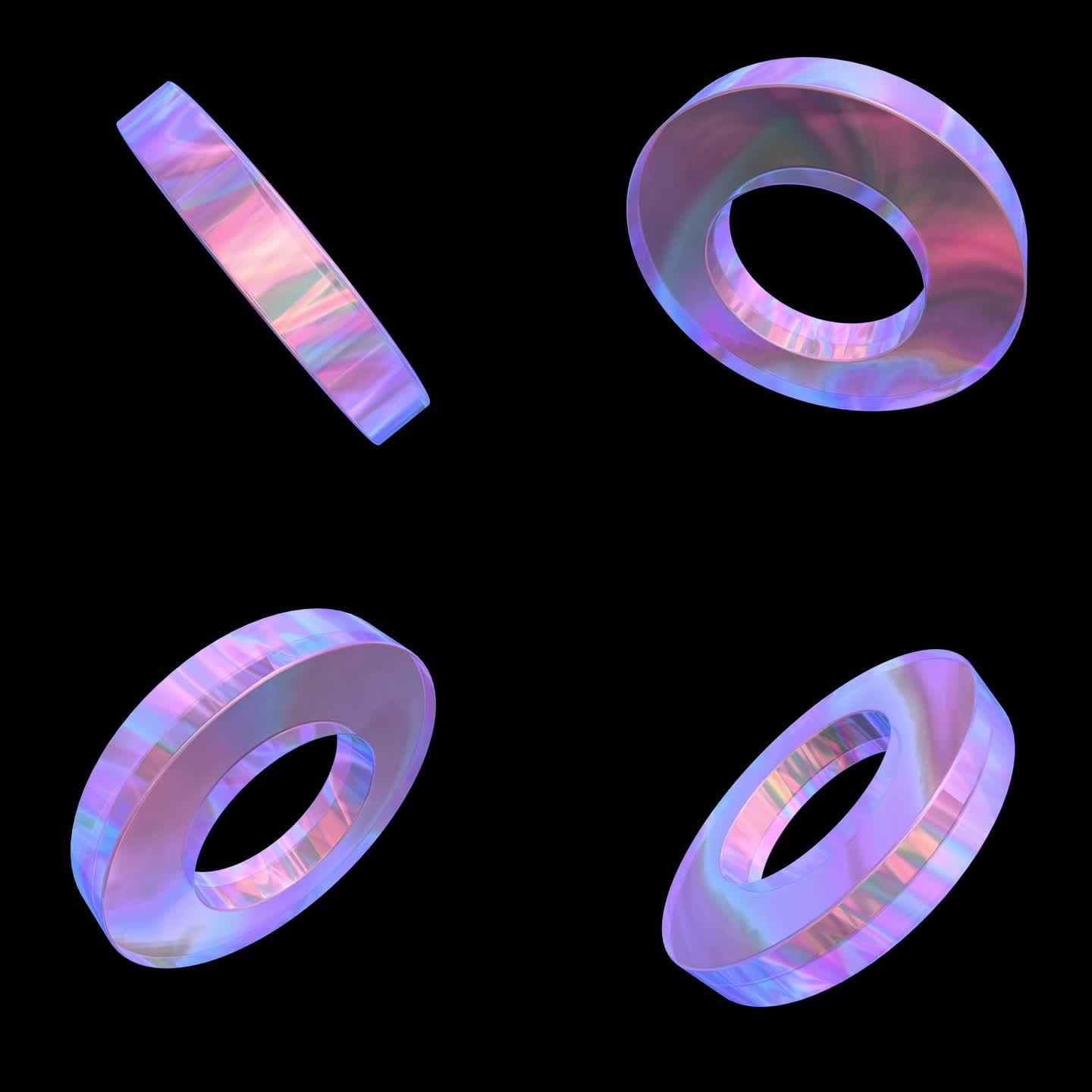 赛博朋克 圆环形圆柱几何装饰元素抽象2