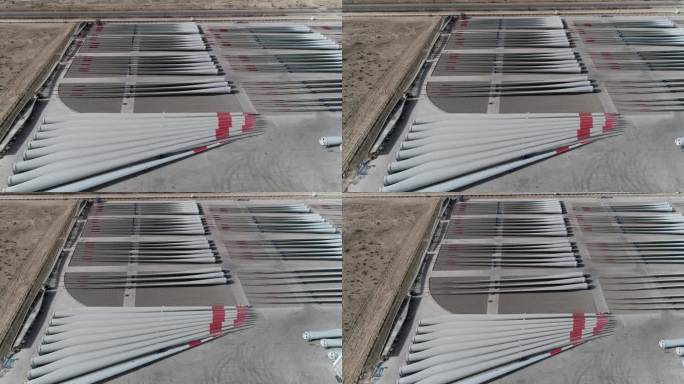 新疆哈密：航拍风力发电叶片生产厂