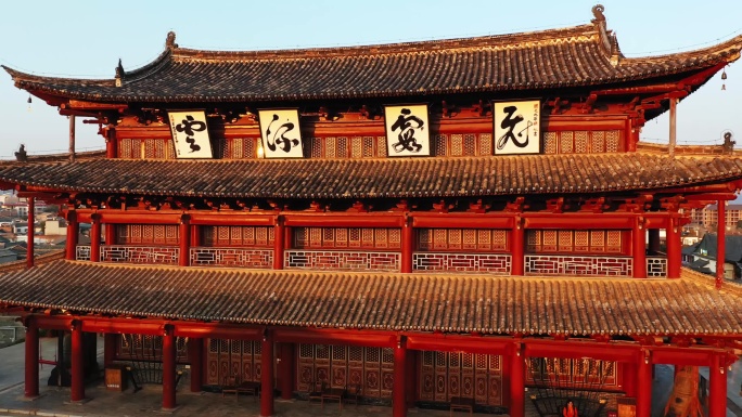 红河建水古城朝阳楼航拍