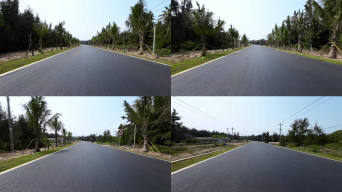 汽车行驶在公路第一视角