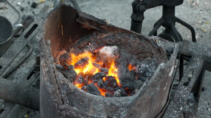 乡村爆米花现场