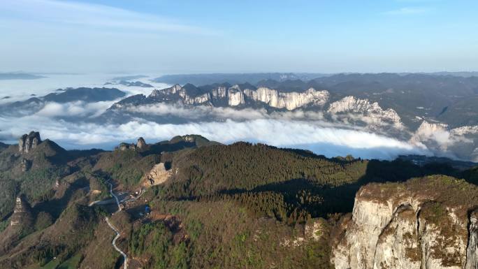 航拍武陵山区云海 4K