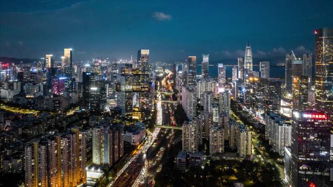 深圳 科技园 车流 夜景 延时 腾讯