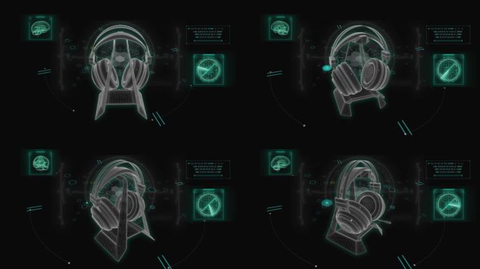 电竞耳机HUD科技界面展示素材