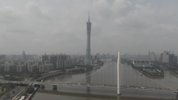 广州塔 猎德大桥航拍 4K