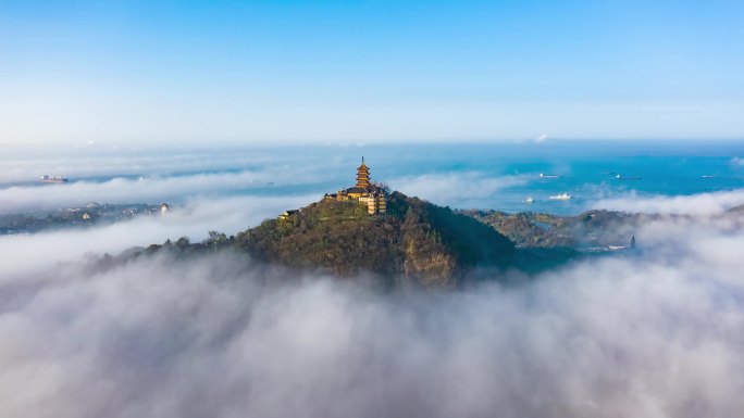 南通狼山穿云延时航拍4K