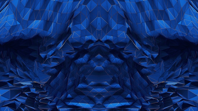 【4K时尚背景】蓝色奢华视觉几何3D图形