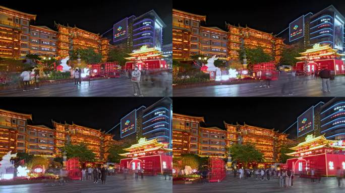 广州大佛寺新春夜景大范围延时摄影
