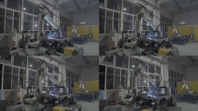 工厂机器人自动化焊接超清实拍