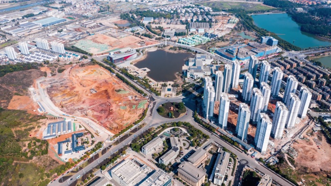 浙江金华武义县城市大景空境航拍延时4K