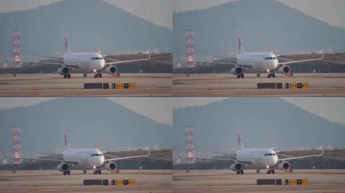 南京禄口机场等待起飞的飞机