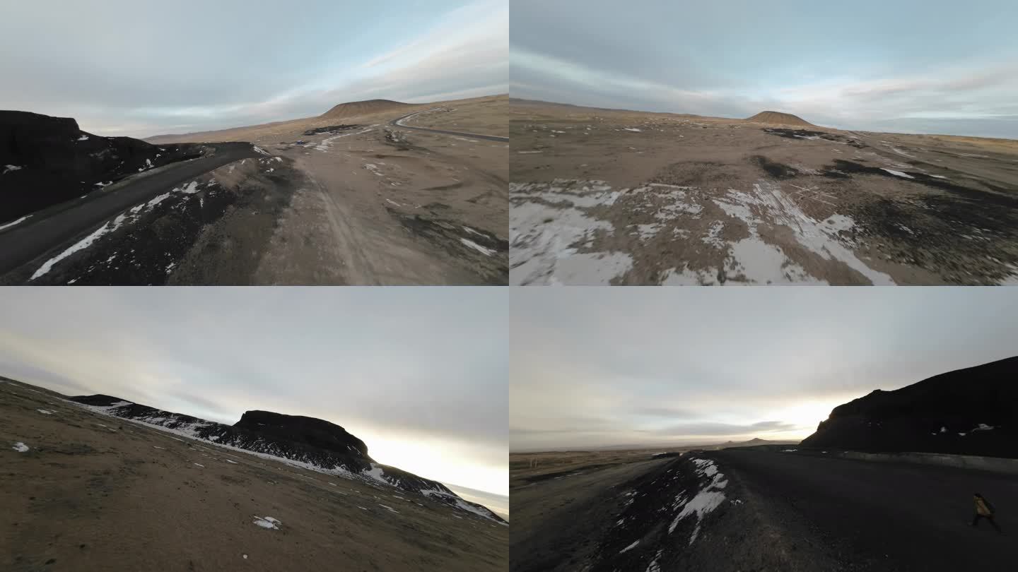航拍穿越机内蒙古乌兰察布火山