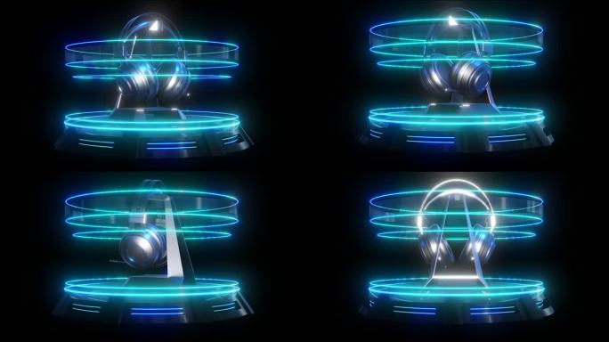 电竞耳机元宇宙全息科技光圈通道素材