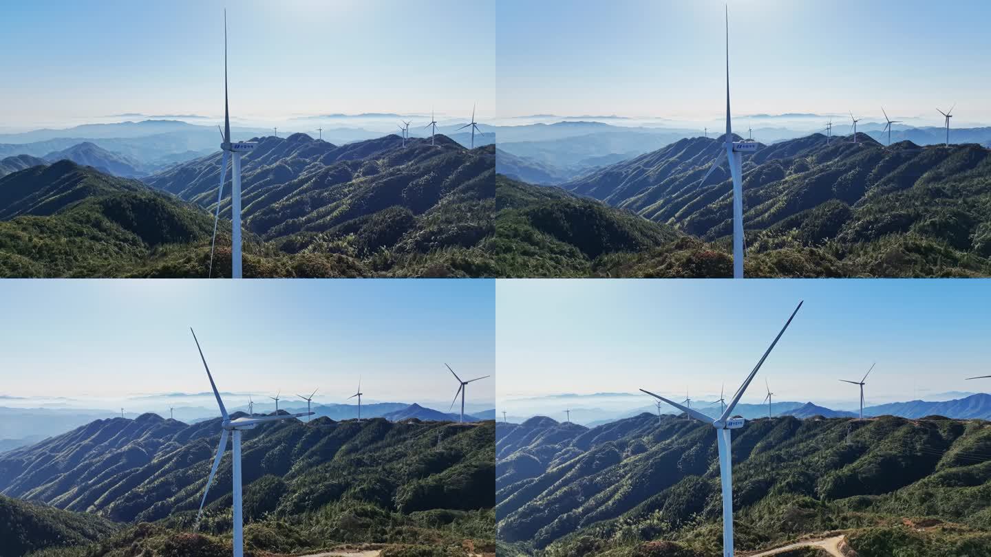 高山上的风力发电群