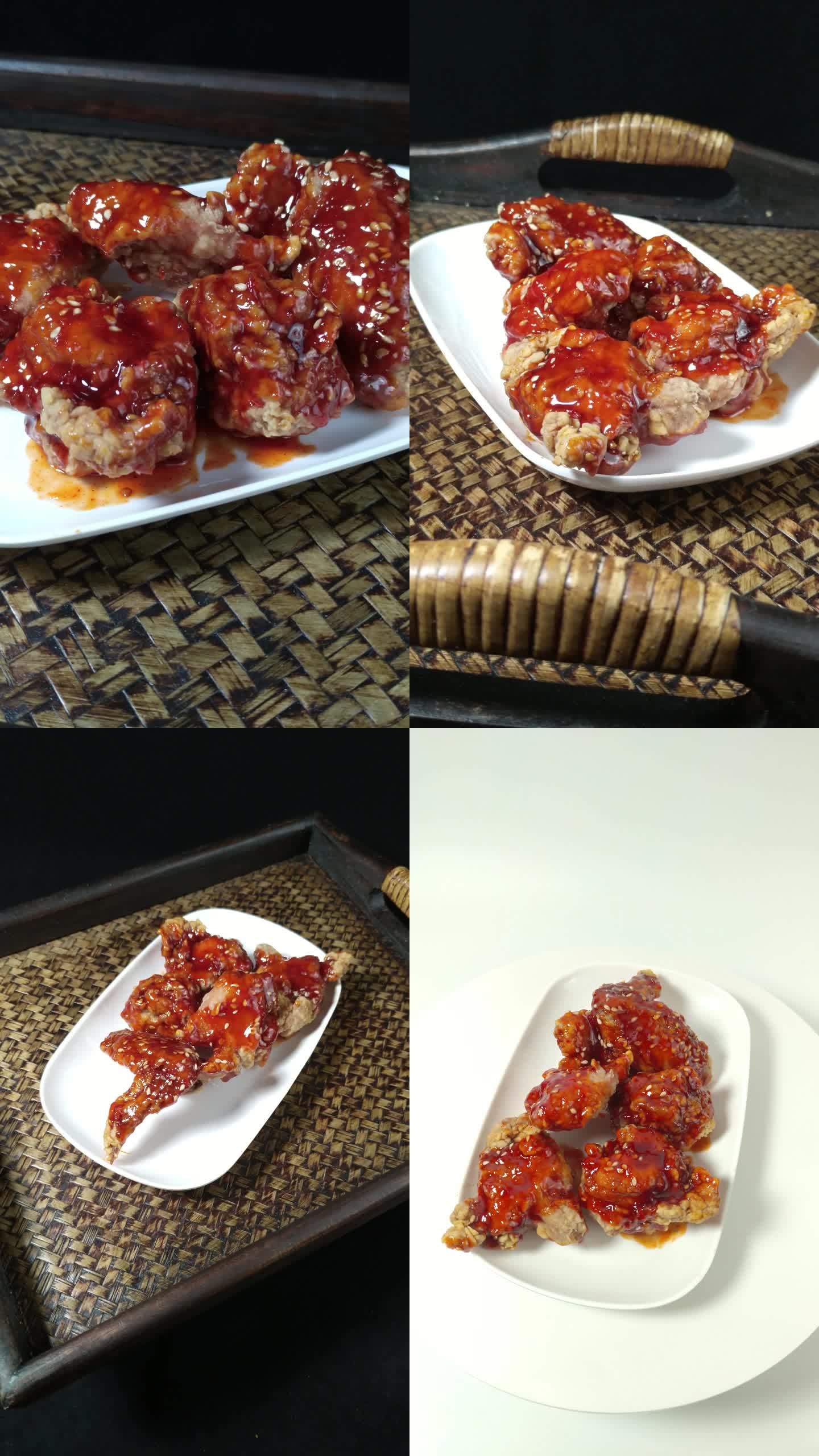 【镜头合集】韩式炸鸡美食小吃竖版（6）