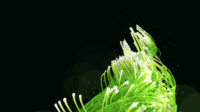 绿色粒子光线AE模版4K