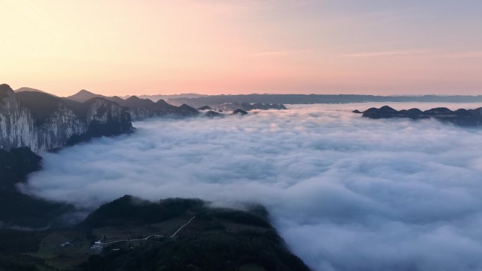 航拍武陵山区云海 4K