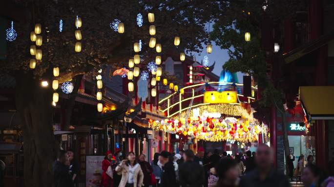 古镇景区彩灯 彩灯 彩灯夜景 眉山水街