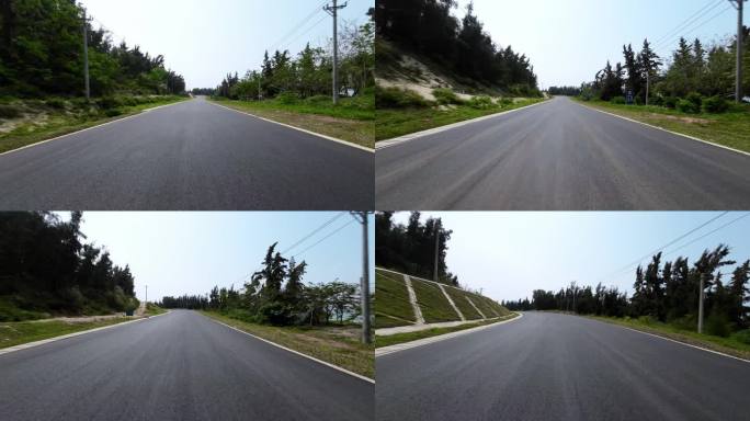 汽车行驶在公路第一视角