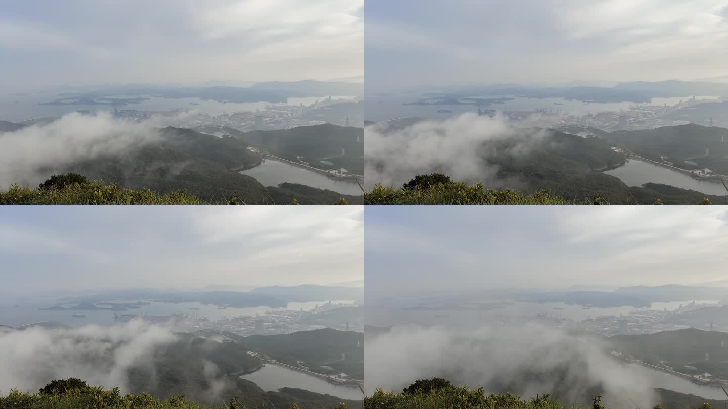 山顶的流云飞雾延时摄影