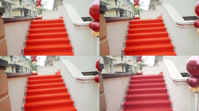 铺红地毯的楼梯