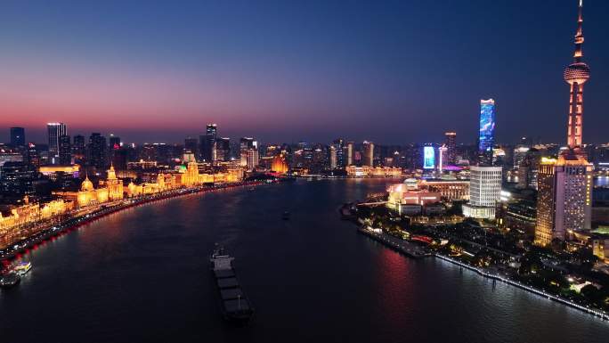 上海航拍 上海夜景 外滩 十里洋场 万国