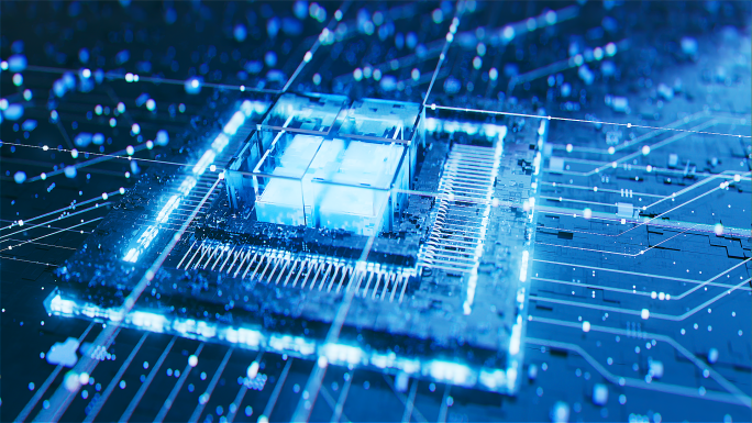 科技AI智能芯片科技片头穿梭c4d工程