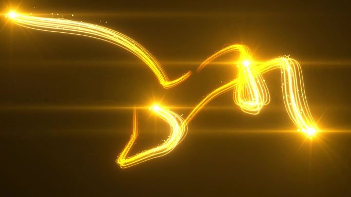 原创4k高清金色粒子光线拖尾冲击波穿梭