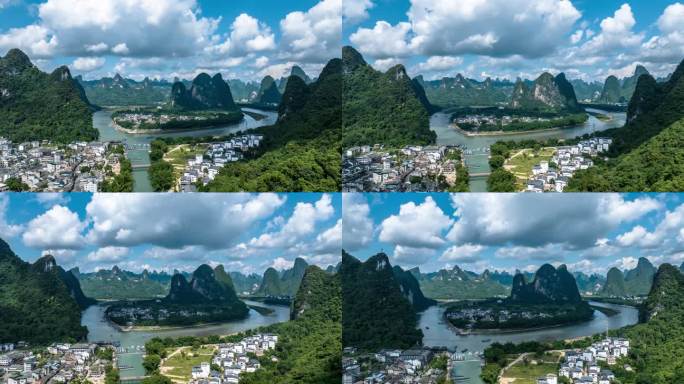 广西 桂林 阳朔 漓江 兴坪古镇 延时