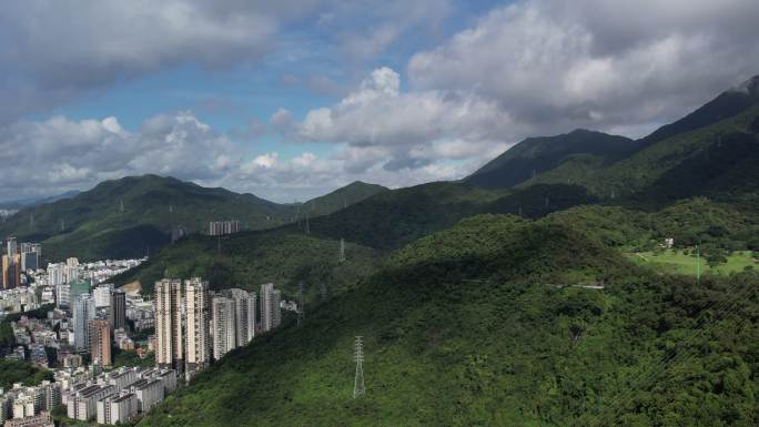 深圳 盐田 沙头角林场 航拍沙头角 香港