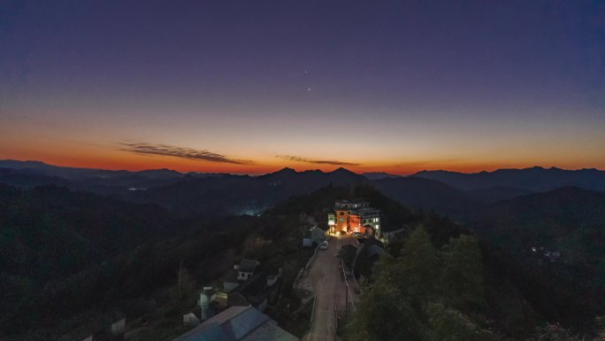 乡村日落日转夜延时