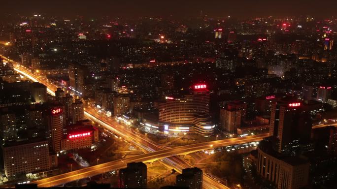 北京城市夜景车流延时摄影
