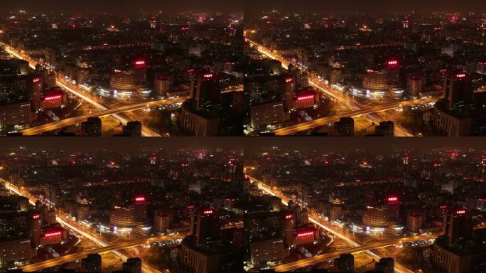北京城市夜景车流延时摄影