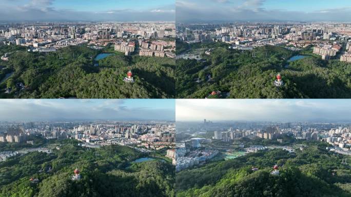 东莞旗峰山城市风景航拍