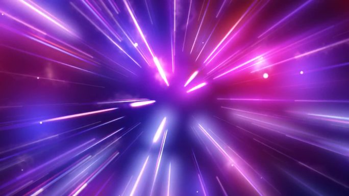 视频素材-赛博朋克发光粒子光线粒子穿梭