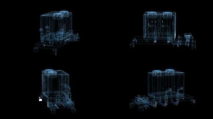 中央空调室外机透视全息通道素材