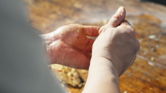 馅料 月饼 糕点 美食 揉捏 中秋