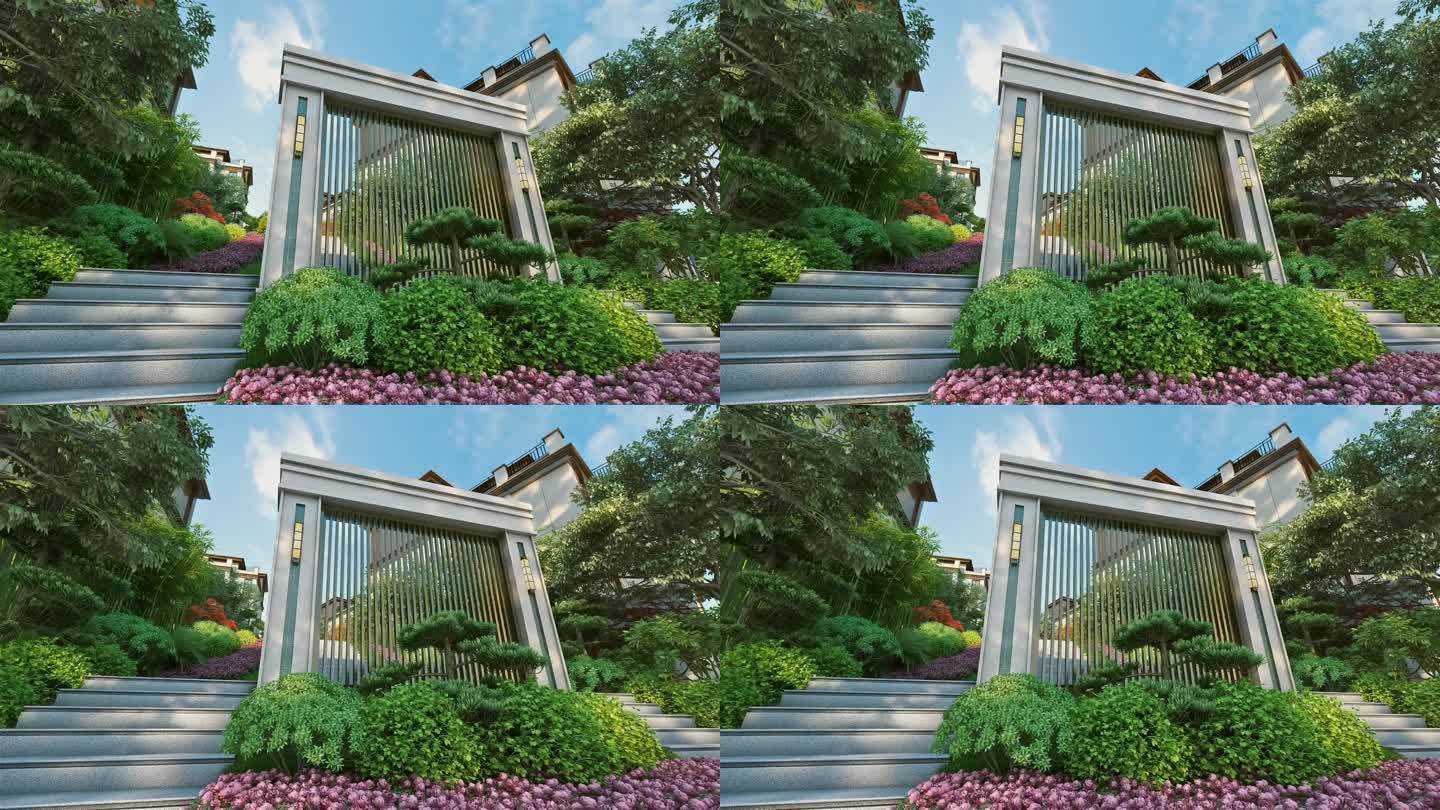 新中式园林景观三维动画