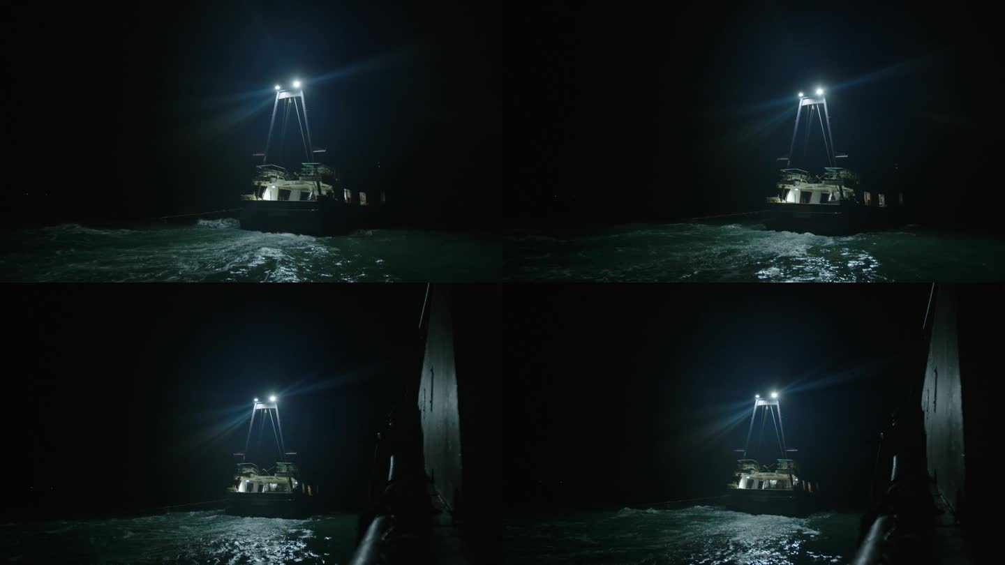 4kl1广东雷州渔船海上行驶夜景